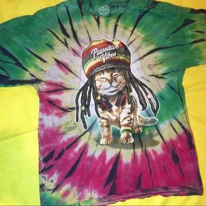 'Pawsitive Vibes' Tie Dye T-Shirt